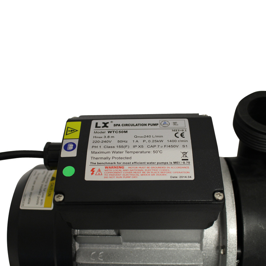 thumbnail interactive-video image 1 of LX WTC50M Spa Circulation Pump 230V 0.35HP – 1.5" MPT Connections 1 of 5