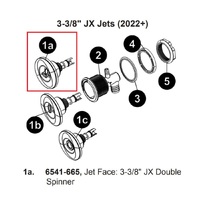 3 3/8" Jacuzzi® JX 2022 Dual Rotational Jet Face