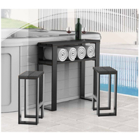 Spa Bar Table + 2 stools Set / Outdoor Bar Leaner with bar stools