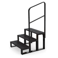 3-Tier Swim Spa Steps - Black Aluminium Spa Steps /Stairs